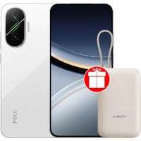 POCO F7 12GB/512GB международная версия (белый) + пауэрбанк Xiaomi Power Bank P15ZM 10000mAh (бежевый) по акции