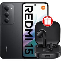 Xiaomi Redmi 15 4G 6GB/128GB международная версия (черный) + наушники Xiaomi Redmi Buds 6 Active M2344E1 (черный) по акции Image #1
